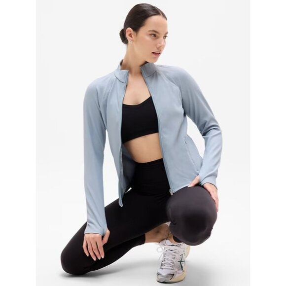 New Athleta M Salutation Ribbed Jacket 2.0 Blue Star Medium - Picture 4 of 6